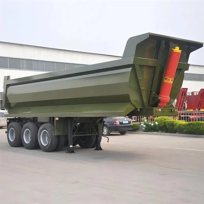 China Customized 3 Axes Hydraulic Rear Tipper Dump Trailer Manufacturers Suppliers Factory