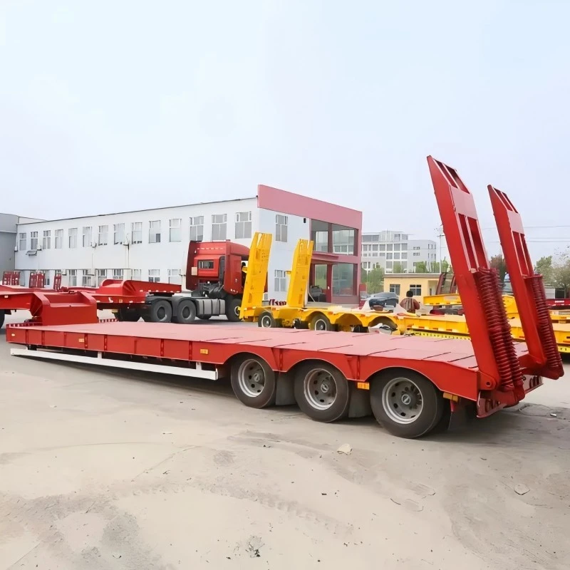 China 3 Axle Lowbed Trailer Sith Extension Manufacturers Suppliers Factory