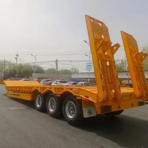China 3 Axle 80 Ton Lowbed Semi Trailer Manufacturers Suppliers Factory