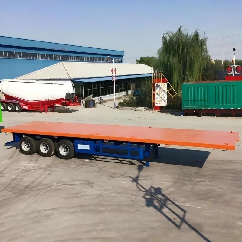 China Heavy Duty 3 Axle Cargo Truck Flatbed Semi Trailer Manufacturers Suppliers Factory