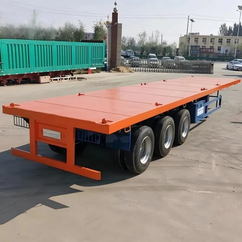 China Heavy Duty 3 Axle Cargo Truck Flatbed Semi Trailer Manufacturers Suppliers Factory