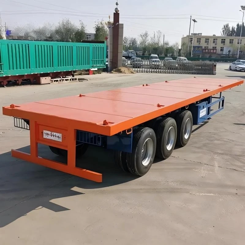 China Heavy Duty 3 Axle Cargo Truck Flatbed Semi Trailer Manufacturers Suppliers Factory