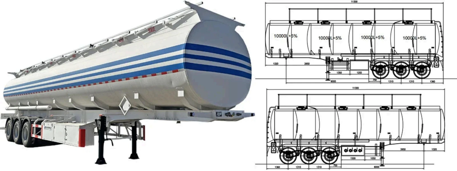 China 3 Axle 40000L Fuel Tanker Trailer Manufacturers Suppliers Factory