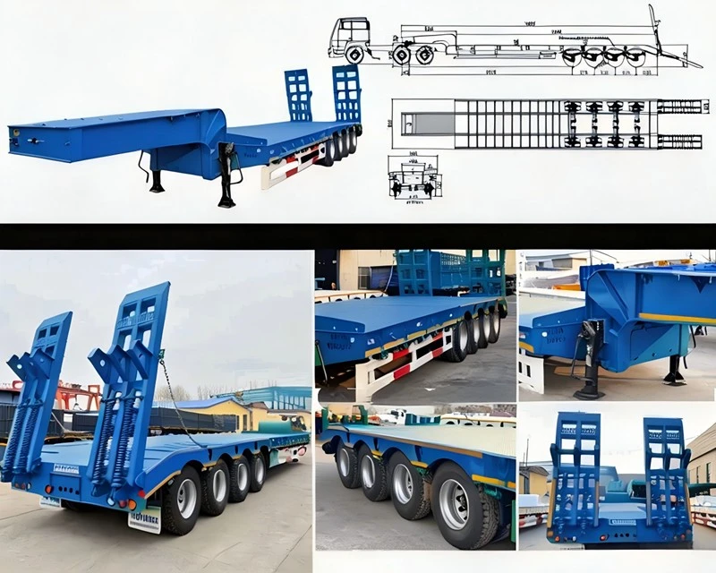 China Customized 4 Axle 120 Ton Lowbed Trailer Manufacturers Suppliers Factory