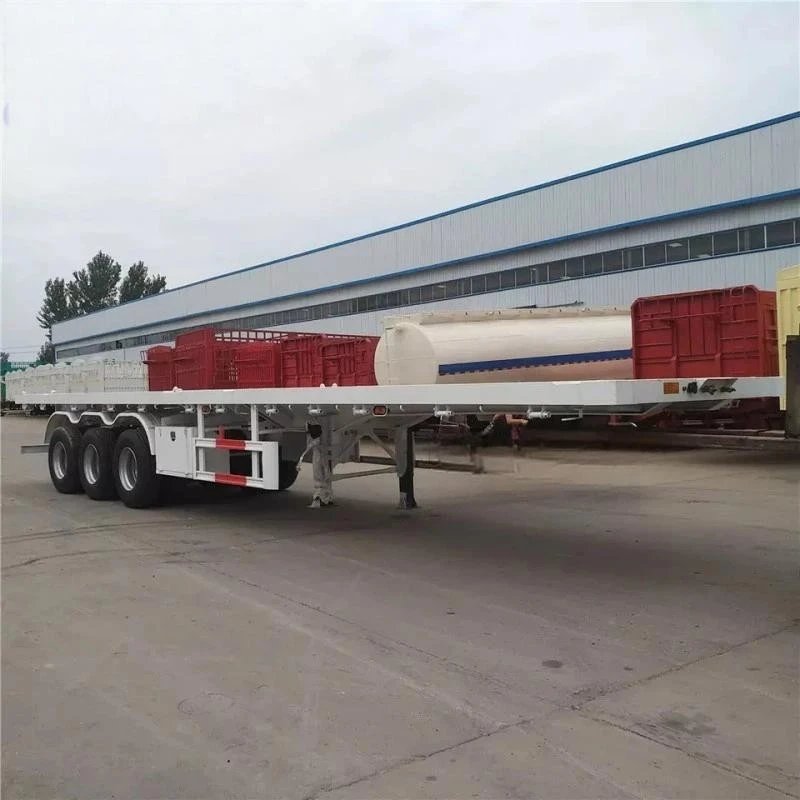 China Customized New Flatbed Semi Trailer 60ton 3 Axles Manufacturers Suppliers Factory
