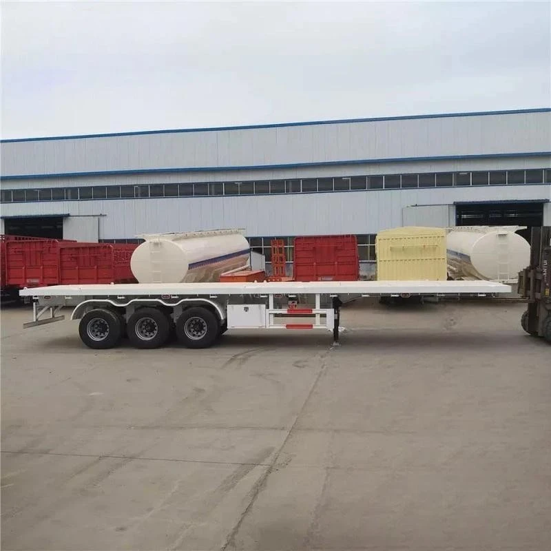 China Customized New Flatbed Semi Trailer 60ton 3 Axles Manufacturers Suppliers Factory