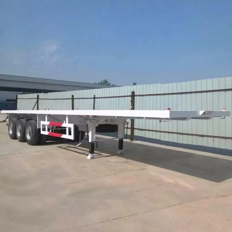 China Customized New Flatbed Semi Trailer 60ton 3 Axles Manufacturers Suppliers Factory