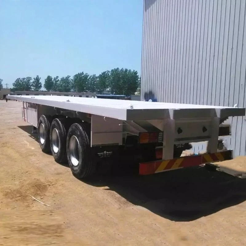 China Customized New Flatbed Semi Trailer 60ton 3 Axles Manufacturers Suppliers Factory