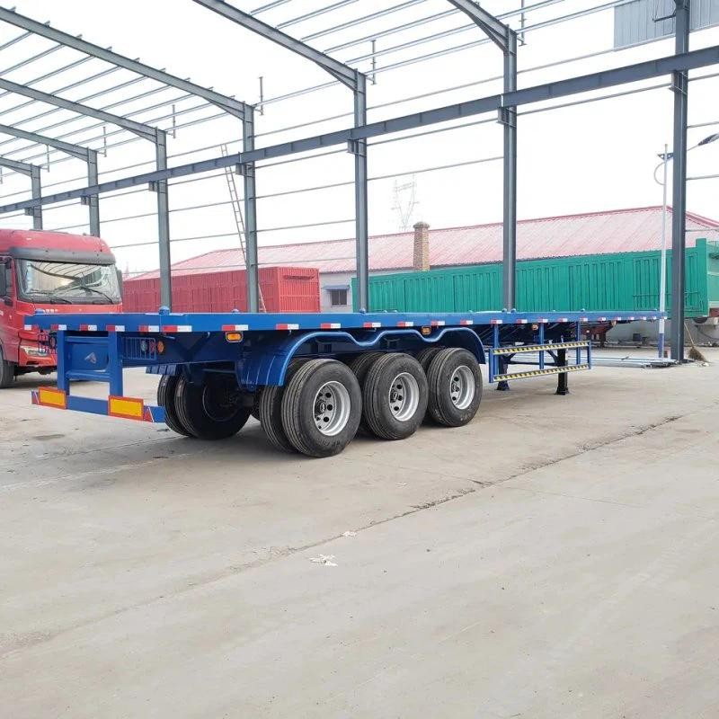 China Customized 40ft 3 Axle Flat Bed Flatbed Semi Trailer Manufacturers Suppliers Factory