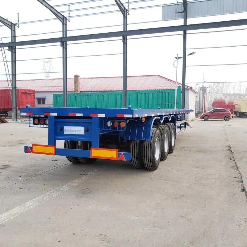 China Customized 40ft 3 Axle Flat Bed Flatbed Semi Trailer Manufacturers Suppliers Factory