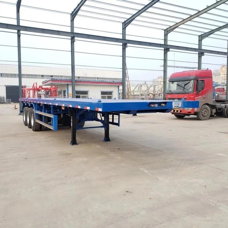 China Customized 40ft 3 Axle Flat Bed Flatbed Semi Trailer Manufacturers Suppliers Factory