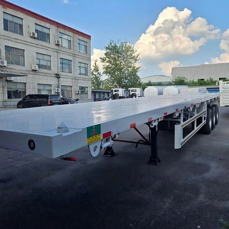 China Customized 3 Axle Flatbed Trailer with Front Wall Manufacturers Suppliers Factory